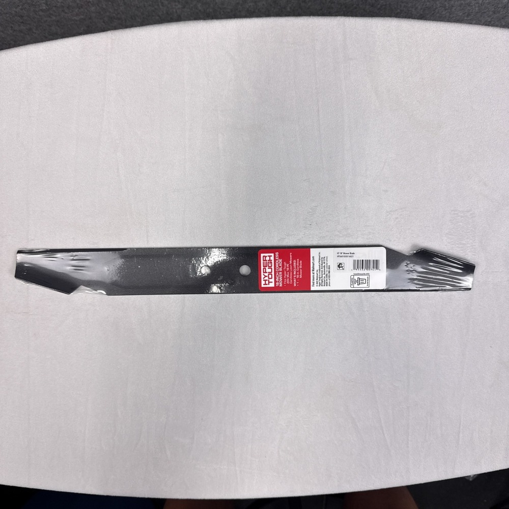 Hyper Tough Mower Blade 18-Inch Black Steel Replacement for 20V Max Cordless